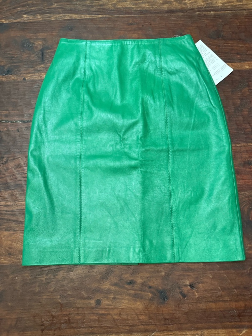 Vintage Margaret Godfrey Genuine Leather Green Skirt